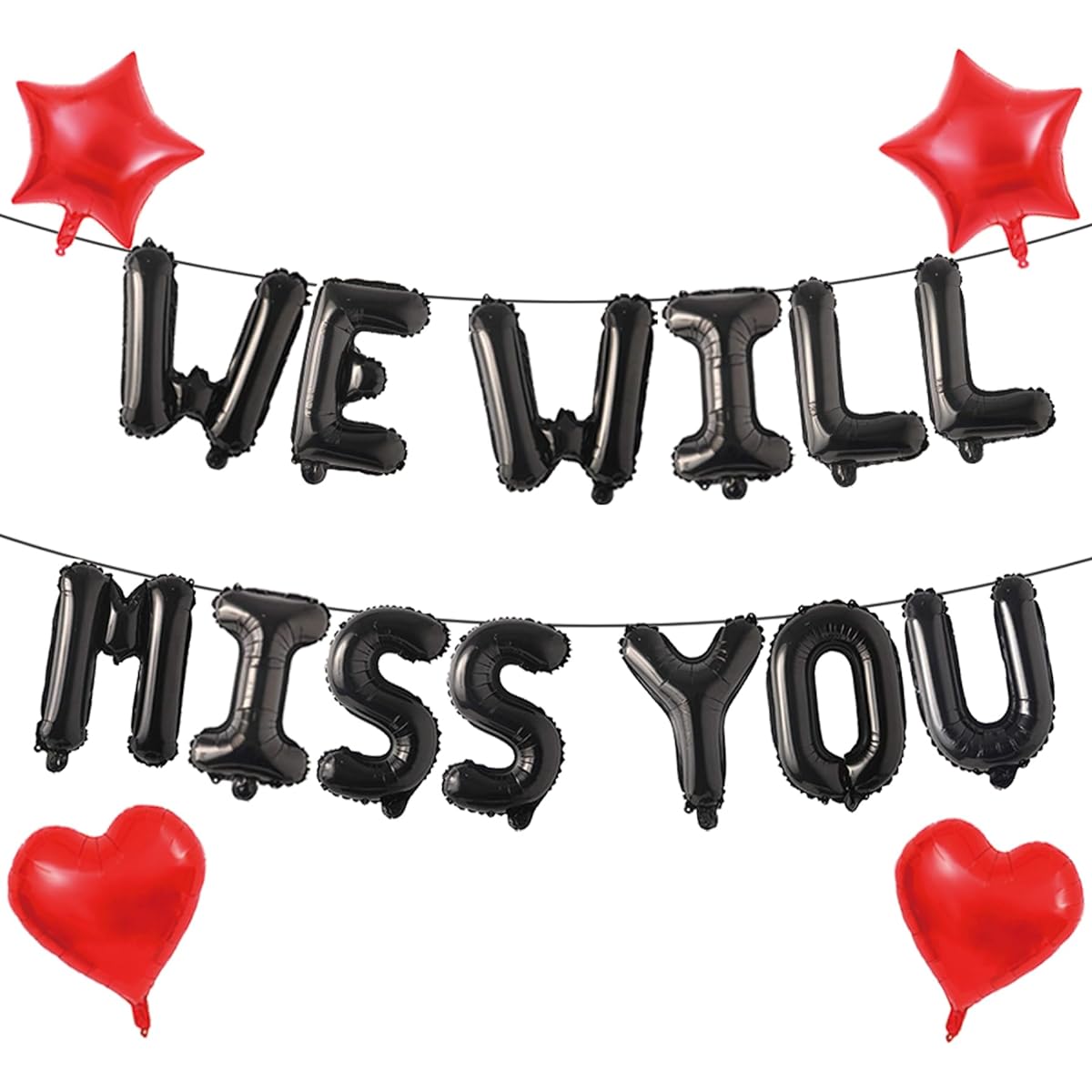 Stcomart We Will Miss You Balloon Banner Decoration Kit Retirement Farewell Party Decoration Black