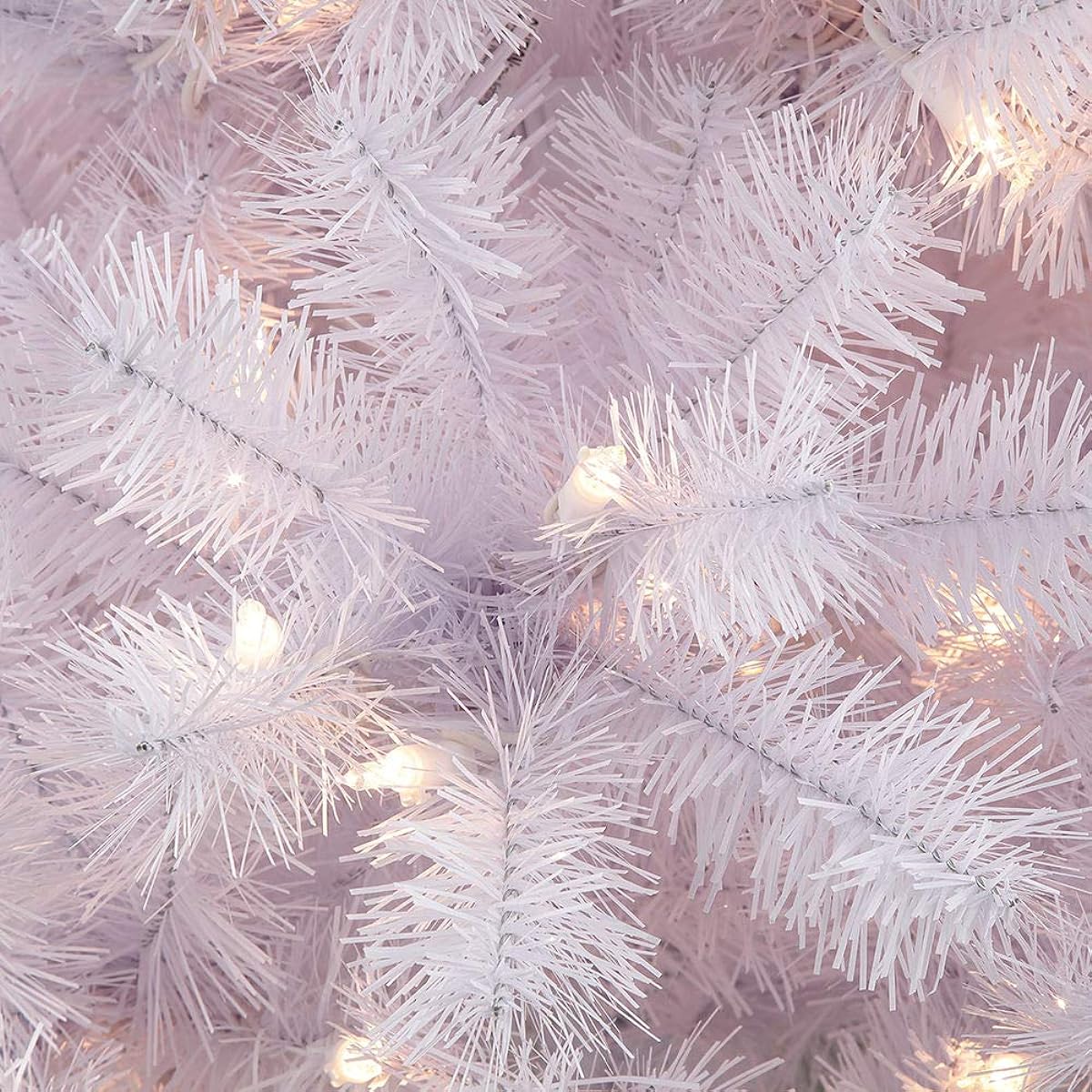 Puleo International Pre-Lit 6.5 ft Pencil Northern Fir Artificial Christmas Tree with 250 Lights, White