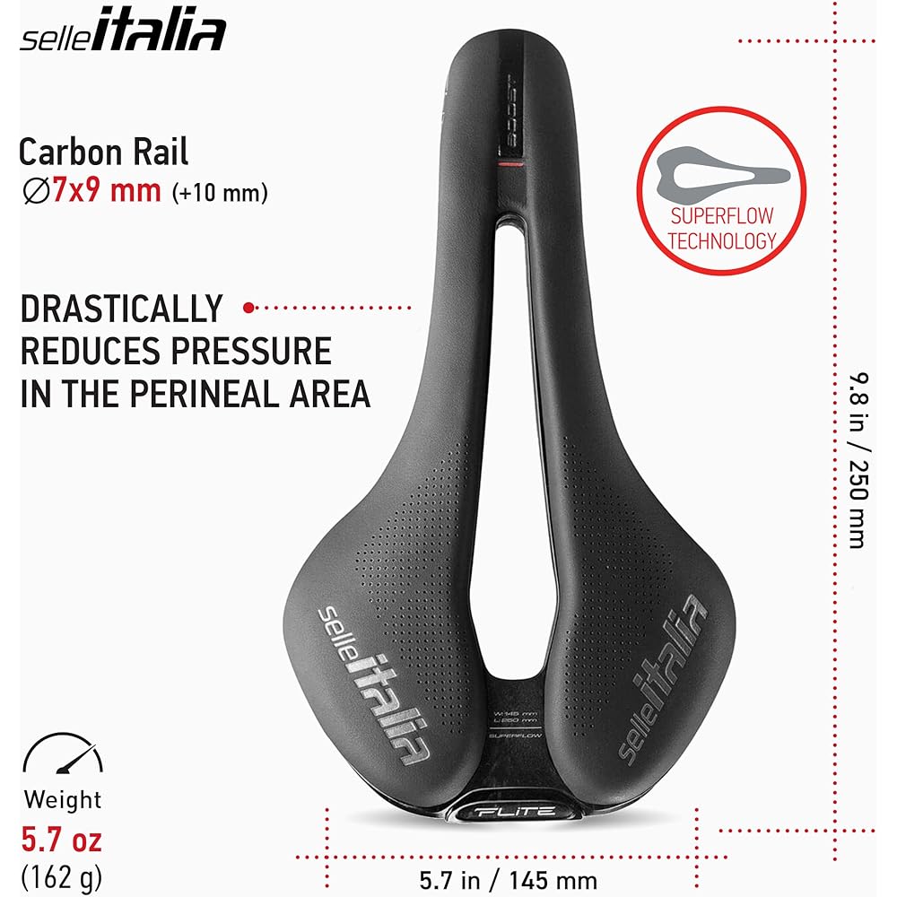 Selle Italia selle ITALIA FLITE Kit Carbonio Superflow BOOST KIT CARBONIO SUPERFLOW [L] Size: 145 x 250mm