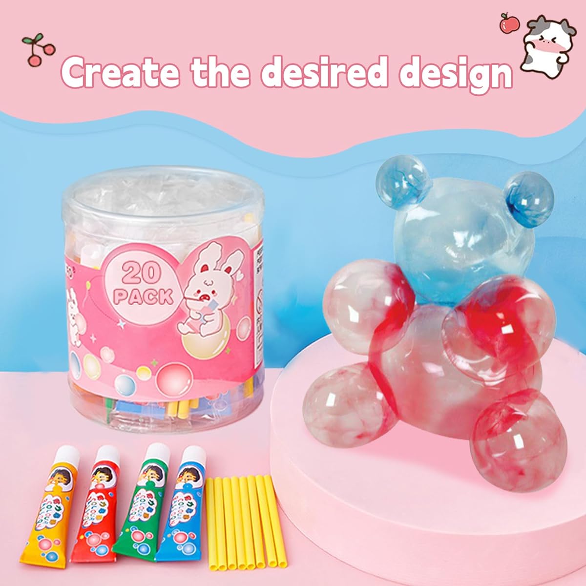 BolianOvi 20Pcs Magic Plastic Bubbles Blow Plastic Bubbles Toys Large Bubble Balloons for School/Party/Birthday Gifts