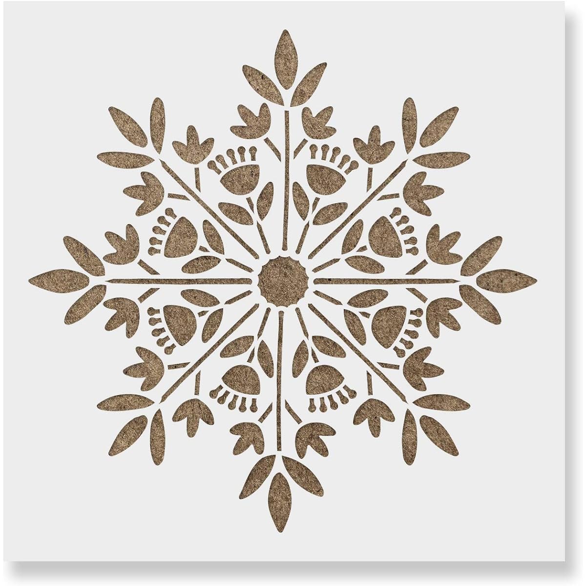 Scandinavian Snowflake Stencil - Reusable Stencil - Create DIY Scandinavian Snowflake Home Decorations 6"x6" White