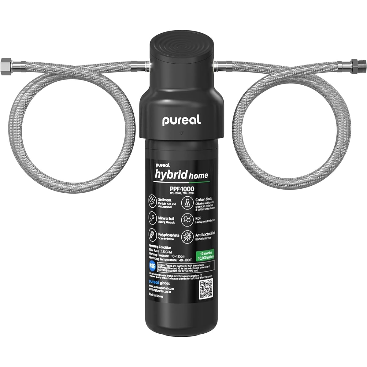 Pureal Hybrid Home 10" 1 Stage Set with Braided Hose
