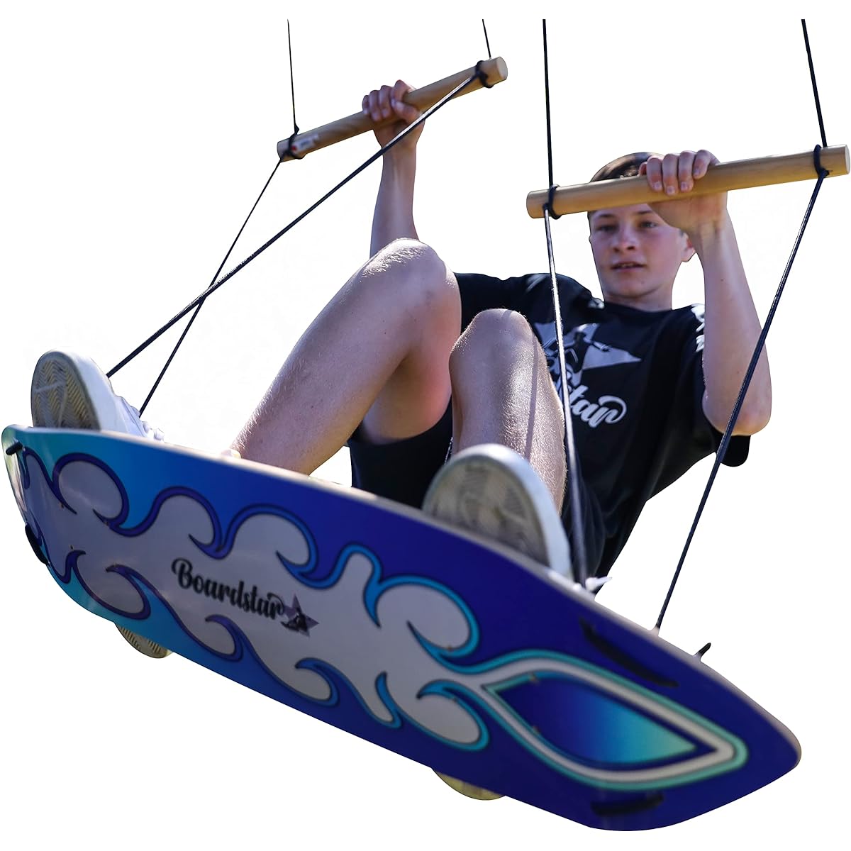 Boardstar Surf Swing (Wave) - Outdoor Stand Up Swing with Adjustable Handles and Surf-Inspired Design