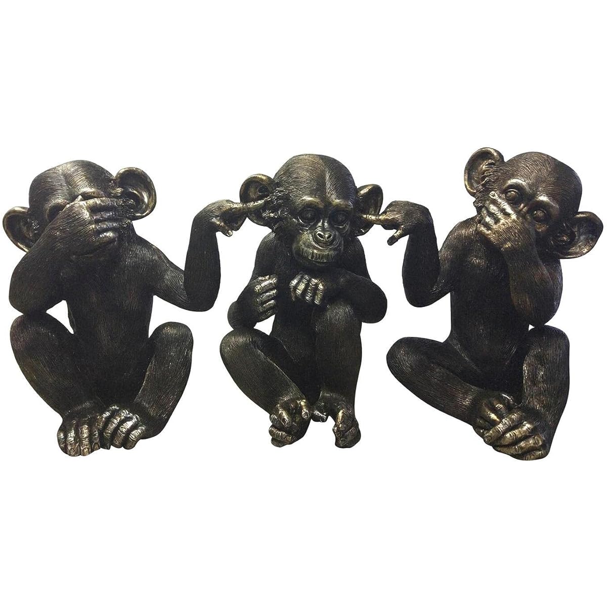 Moe's Home Collection He did it Chimps Black - Set of 3