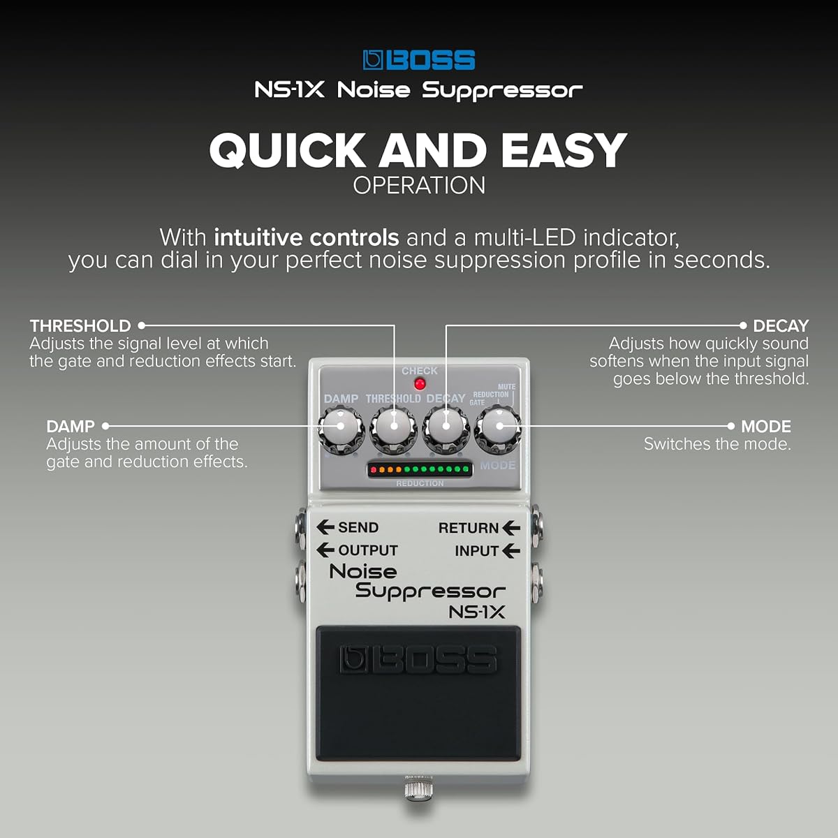 BOSS/NS-1X Noise Suppressor BOSS Noise Suppressor Noise Reduction NS1X