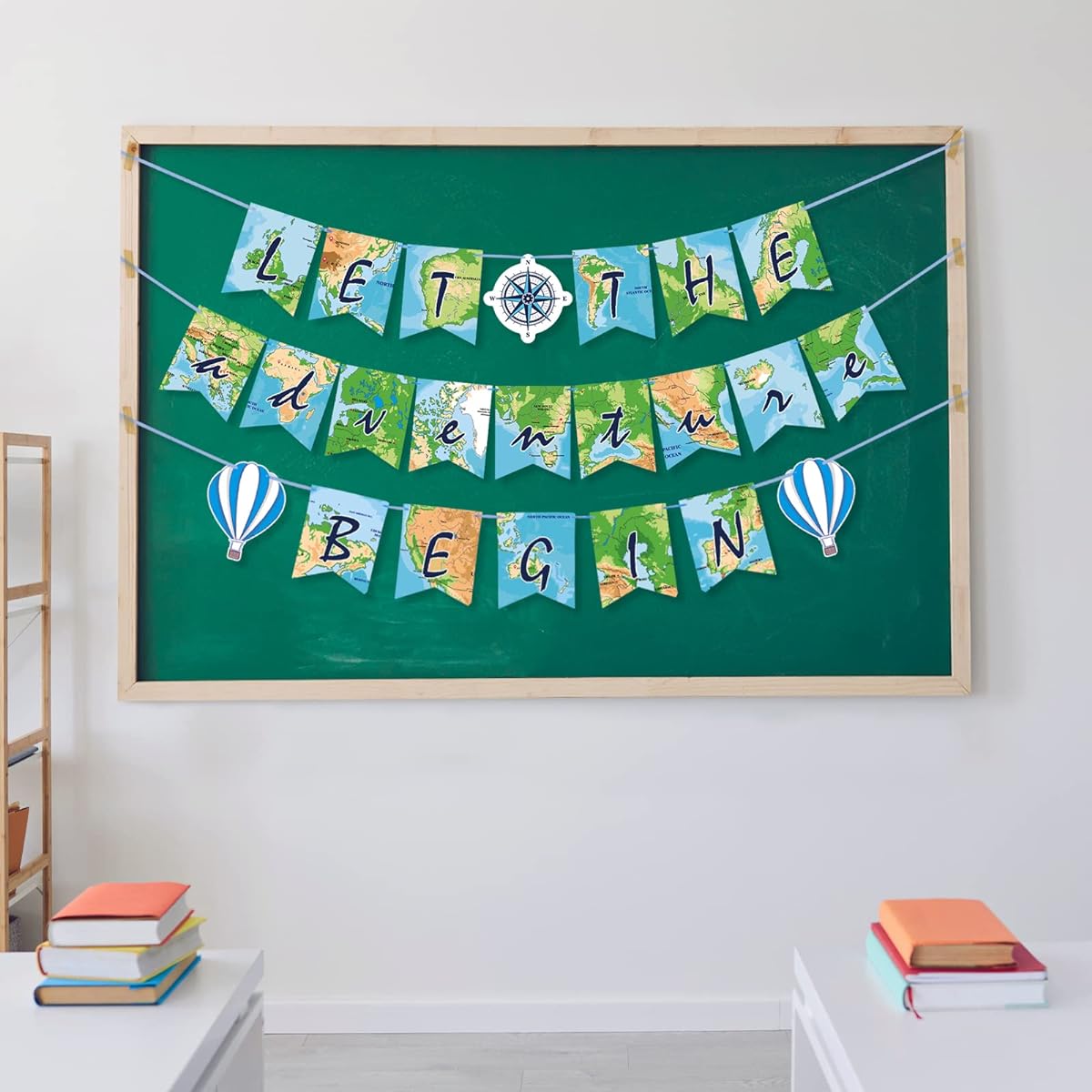 Bon Voyage Birthday Party Banner - Travel Themed Party Decorations Supplies Around the World Letters Photo Backdrop Adventure Time Party Banner for Outings, Baby Shower, Birthday, Graduation Party