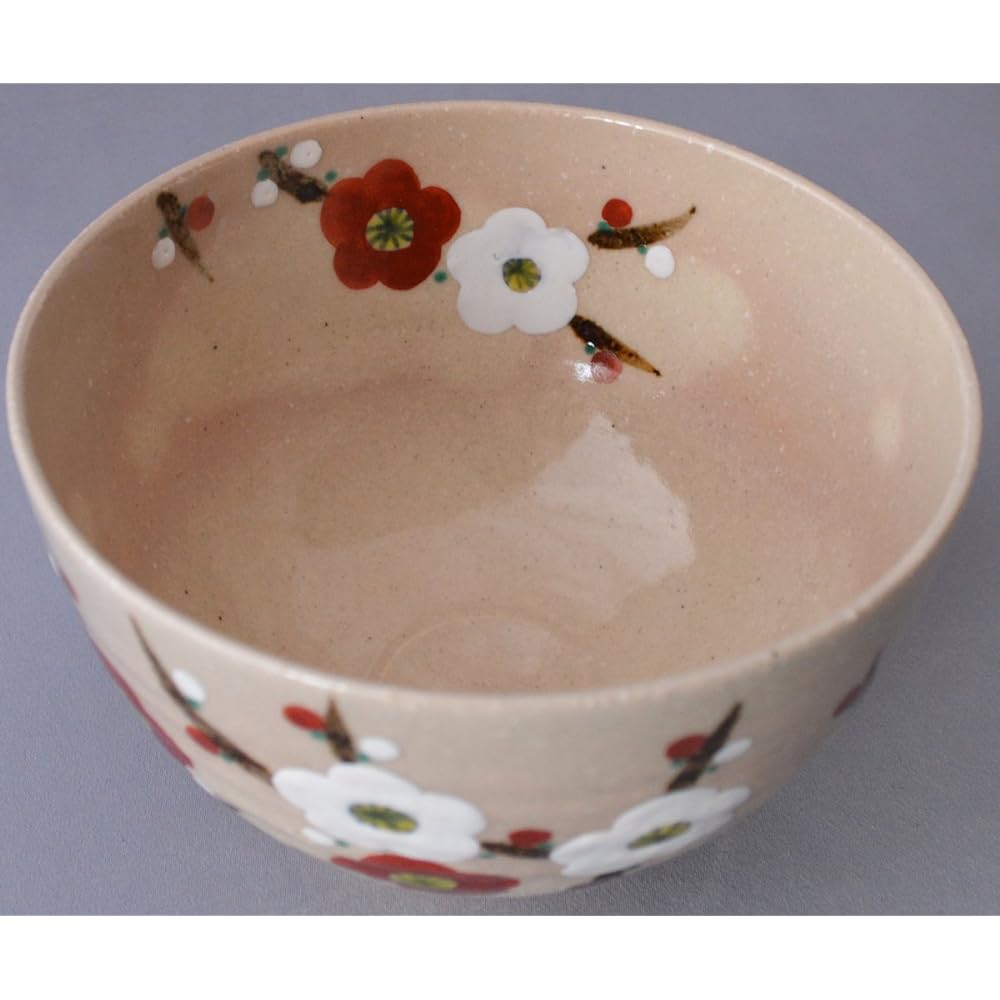 Maeken Kyo ware Kiyomizu ware Hokuya kiln Matcha bowl Plum K3-1