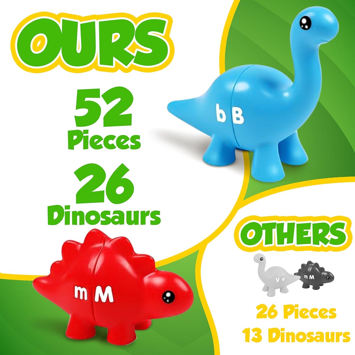 Bambibo Letter Matching Dinosaurs, Multicolor - USA