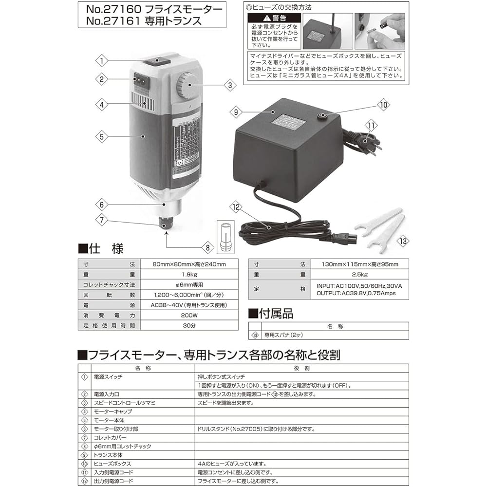 PROXXON Power Transformer [Dedicated motor sold separately] No.27161