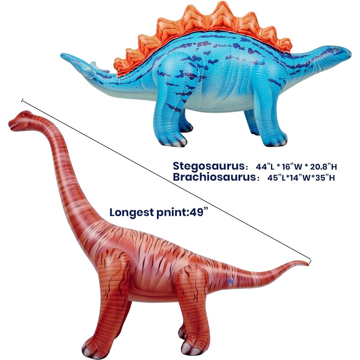 HOHQB Inflatable Large Dinosaur Toys Dinosaur Birthday Party Decorations Explode Dinosaur Balloons Dinosaur Birthday Party Supplies Jumbo Brachiosaurus Stegosaurus for Kids Boys Girls