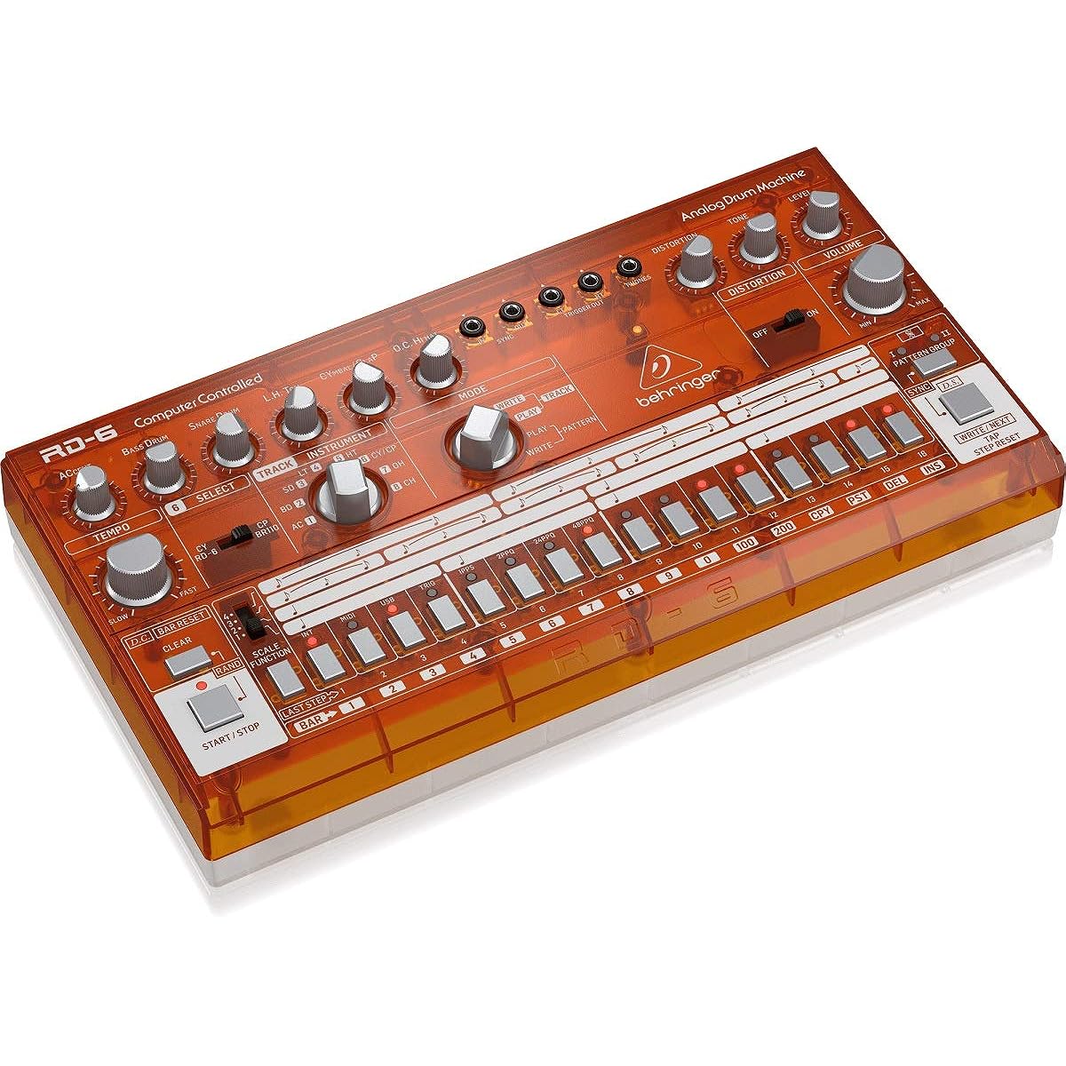 Behringer Analog Drum Machine USB/DIN MIDI Compatible 16 Step Sequencer with Analog Distortion RD-6-TG