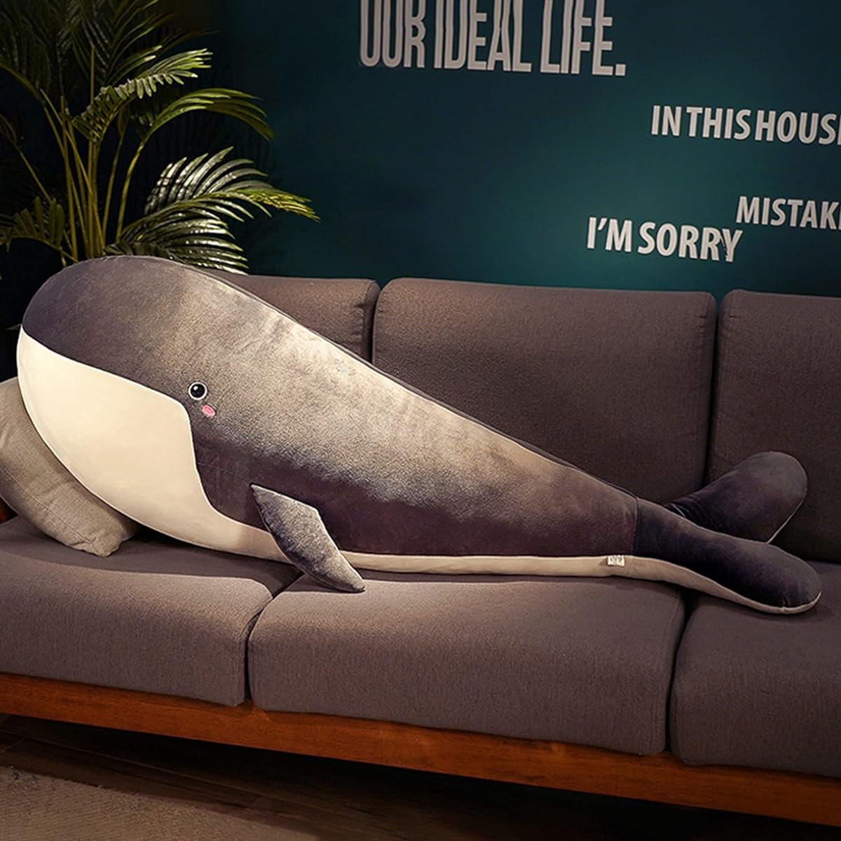 Whale stuffed animal, marine animal, cushion, large, co-sleeping, nap pillow, soothing, character, maternity, cute, comfortable, sleeping on your back, stress relief, extra large, cute, girl, gift, bedroom, maternity