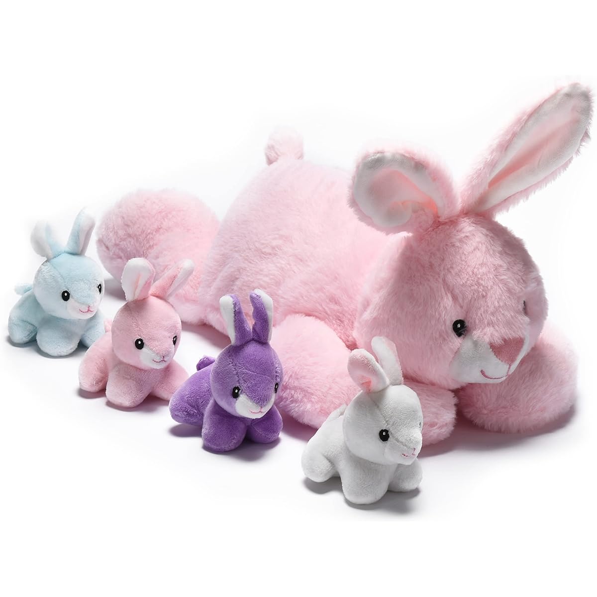 Wonder Products Soft Cuddly Bunny Stuffed Animal - Mommy Bunny Stuffed Animal Inside - Soft Easter Bunny Plush Toy for Kids Birthday