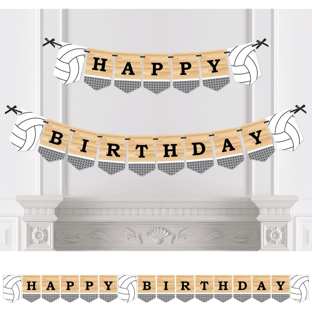 Big Dot of Happiness Bump Set Spikes Volleyball Birthday Party Banner Sports Party Decorations Happy Birthday