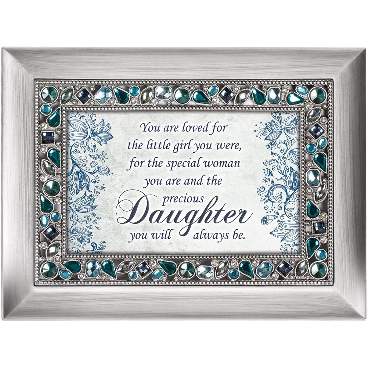 Special Woman Precious Daughter Jeweled Silver Colored Keepsake Music Box Plays You Light Up My Life