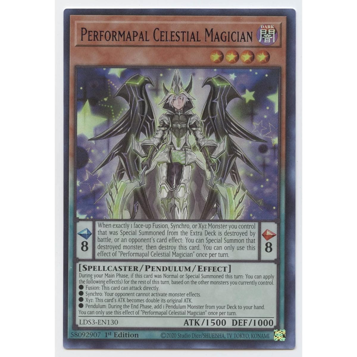Performapal Heavenly Magician (Blue) - LDS3-EN130 - Ultra Rare - First Edition