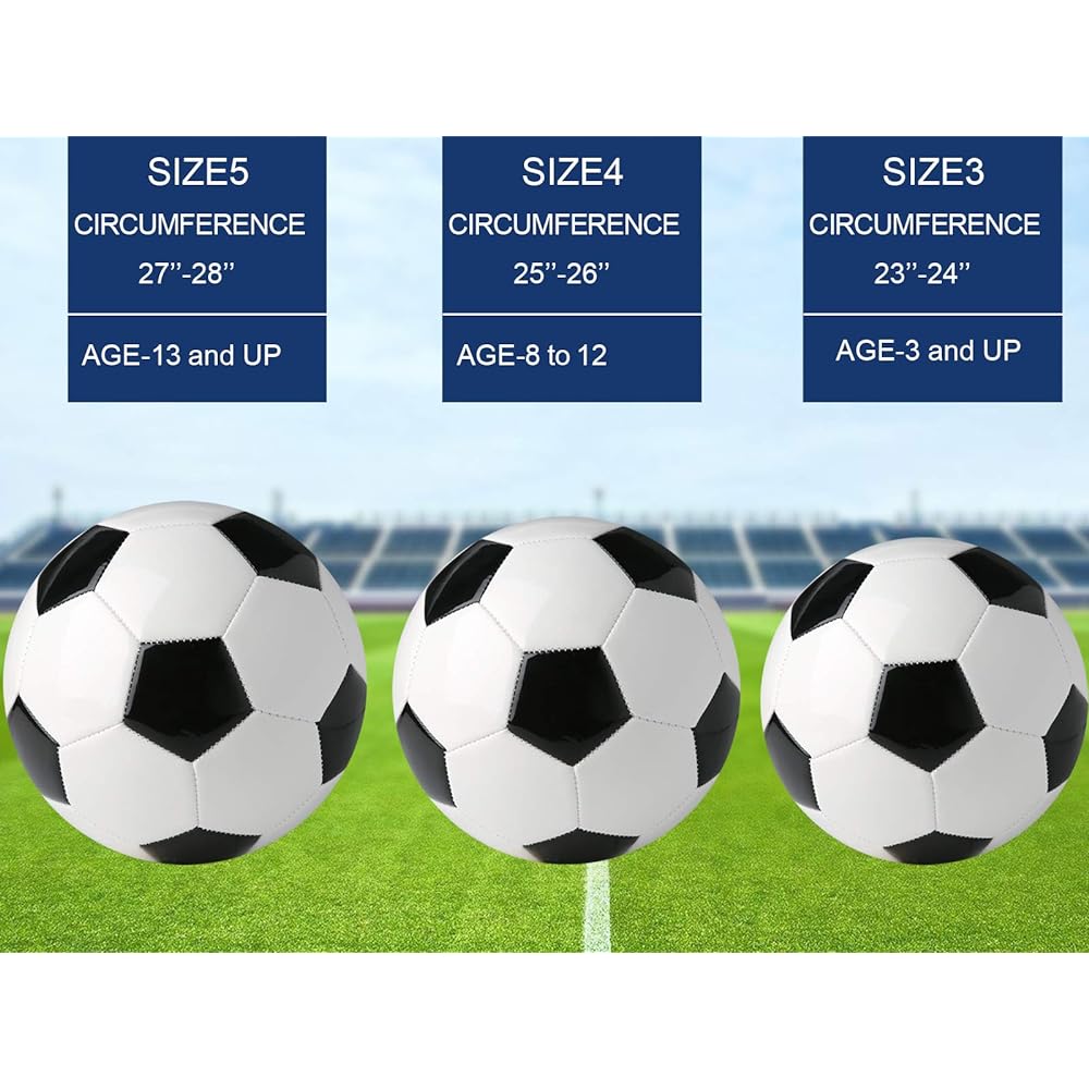 Soccer Ball No. 3 Certification Ball Air Pump for Children, Elementary School Students, Junior High School Students, Junior High School, High School, University, Practice Matches, Soccer Tournaments, Lightweight, Black and White, No. 3