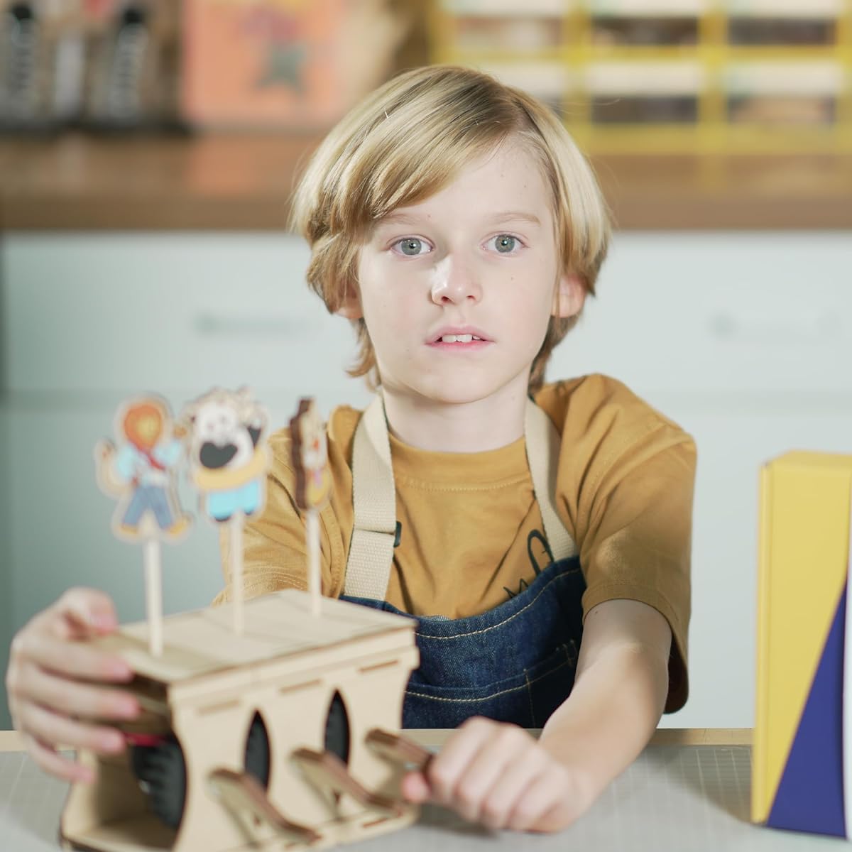 Sephywans Wooden STEM Kit 8-10 Years Old 5-8 Years Mechanical Construction Animals with Gear Transmission Kids Activities Educational Science Kits for 8-12 Years Old Kids 3D Puzzle Hello