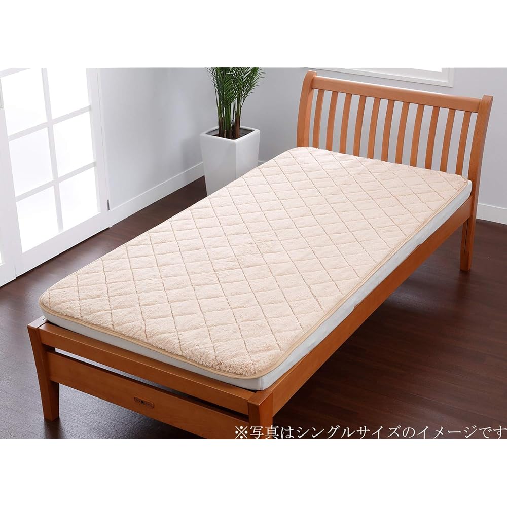 nishikawa [Nishikawa] Bed Pad Beige Queen (160 x 205 cm) Easy to put on! Microbore Bed Pad 2073-72335