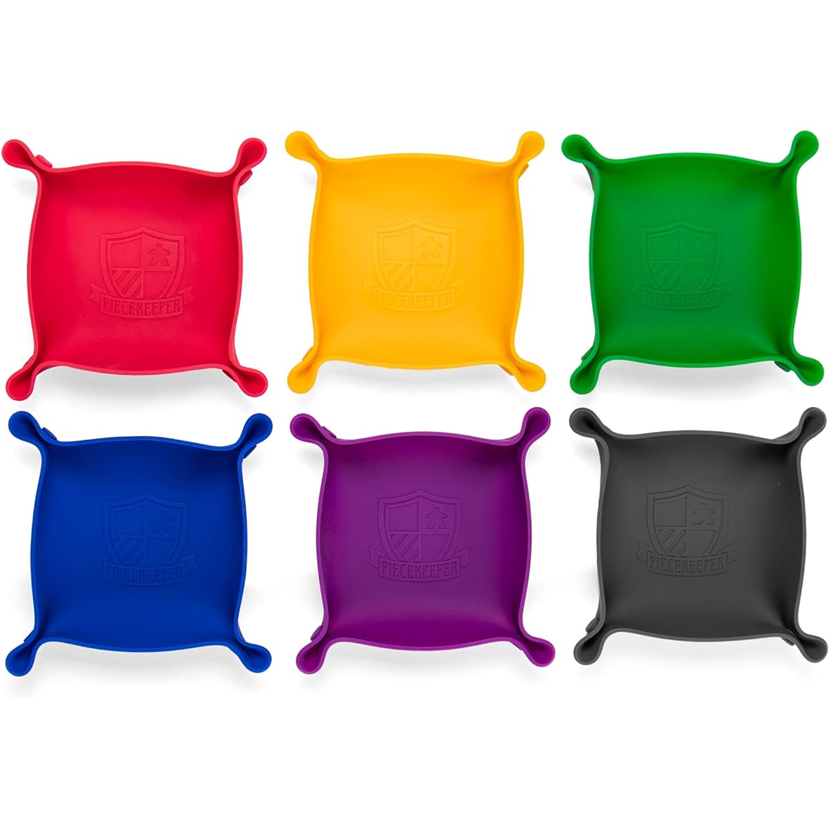 Peacekeeper Board Game Storage Bowl, 6 Pack Portable Folding Tray Accessories Hold Tabletop Bits, Trinkets, Parts, Pieces, Dice. 6 Color Set | Classic & Modern Games, RPG Role Playing