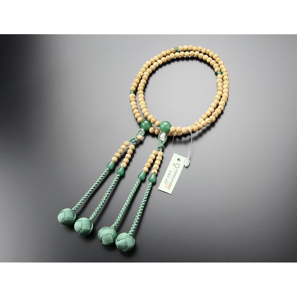 Nenju.com Shingon Buddhist Prayer Beads for Women 8 Dimensions, Starry Moon Bodhi Tree, Indian Jade, Sanskrit Tenbo [Authentic Prayer Beads, Kyoto Prayer Beads, 108 Beads, Kyoto Aventurine, Mount Koya, Funeral Juzu 2000400100476] [Bead Bag Gift!]