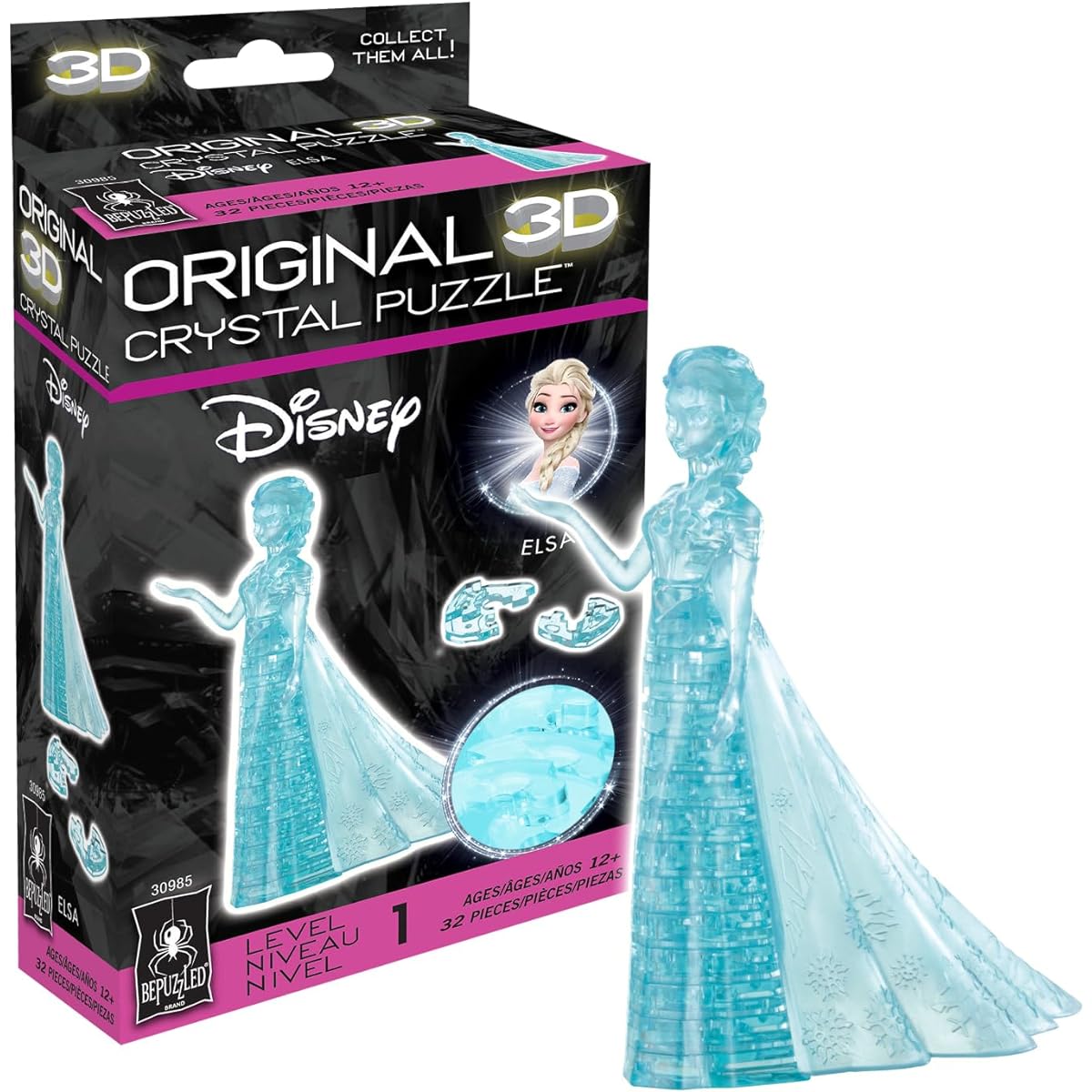 BePuzzled Original 3D Crystal Elsa Frozen Puzzle (32 Piece), Blue by Bepuzzled