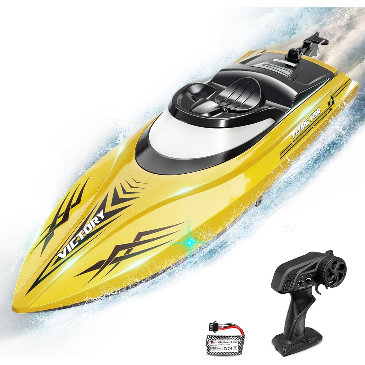 28°C Remote Control Boat, 2.4GHz Brushless RC Racing Boat, 25KM/H High Speed Electronic RC Boat for Kids & Adults (H1-Red)
