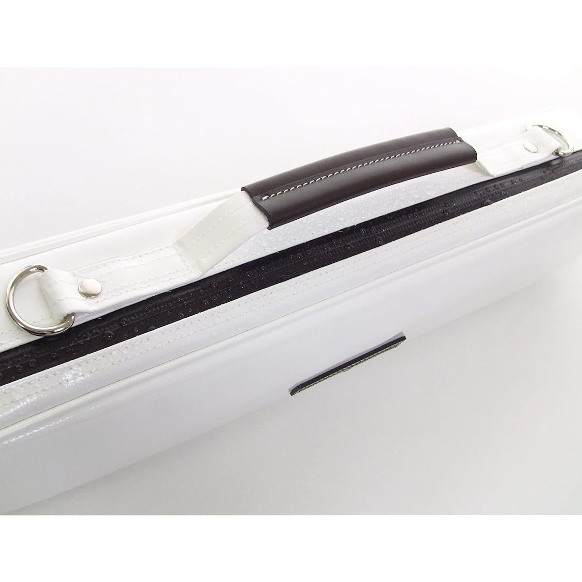 NAHOK H-tube (B foot) flute case guard "Amadeus/wf" White/Genuine leather chocolate handle [Waterproof fabric made in Germany x special temperature control function & shock absorbing material + waterproof zipper] Fabric from Germany, Made in Japan.