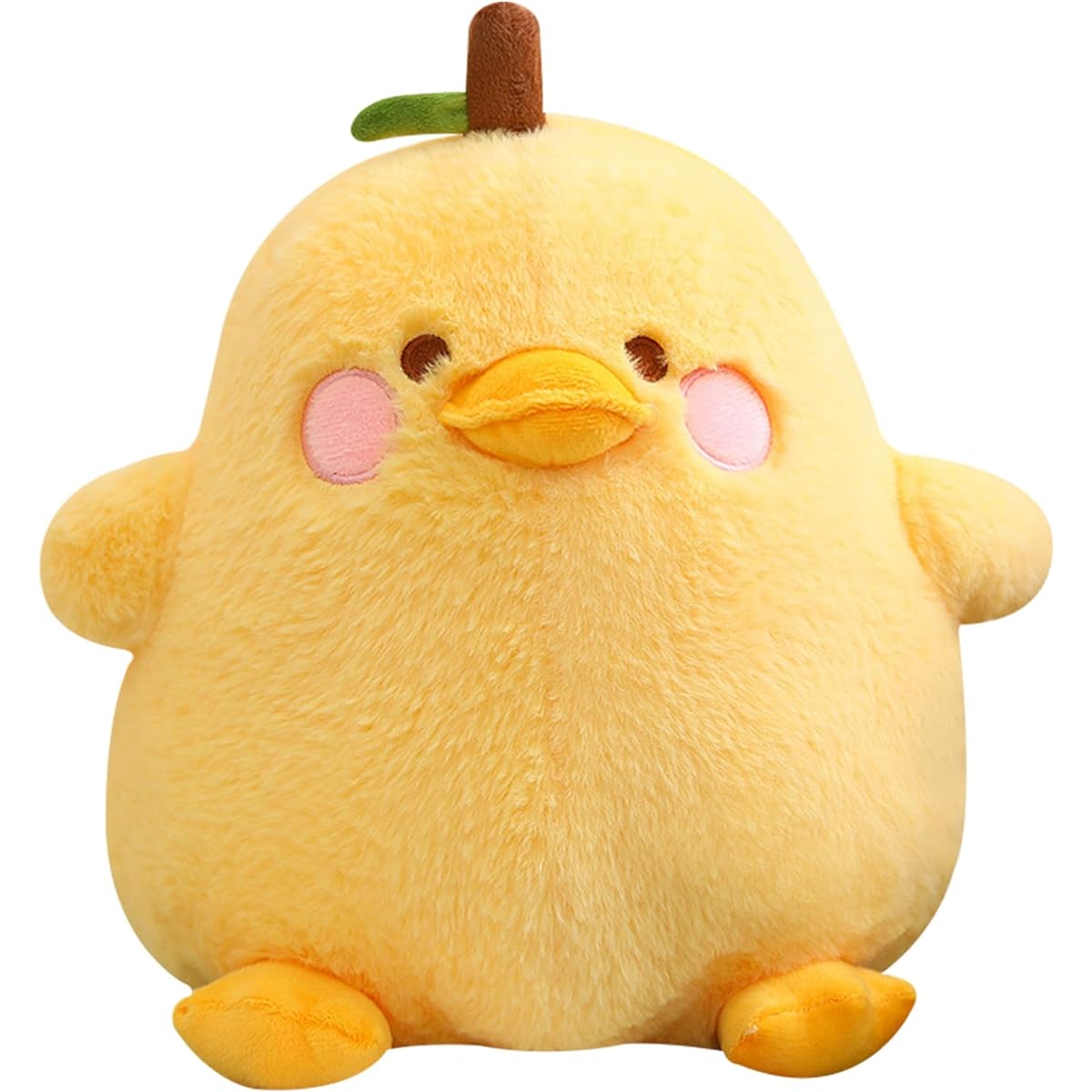 PEACH CAT Cute Pear Duck Plush Pillow Fruit Stuffed Animal for Kids Yellow 12 Inches