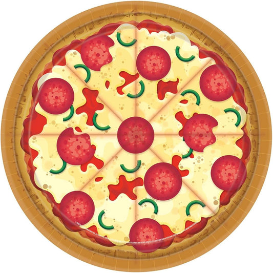 Amscan Pizza Paper Plates 8 Pack Party Tableware