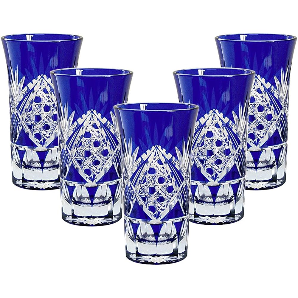 Tajima Glass Octagonal Kagome/Kikusoko Sip Beer Pair