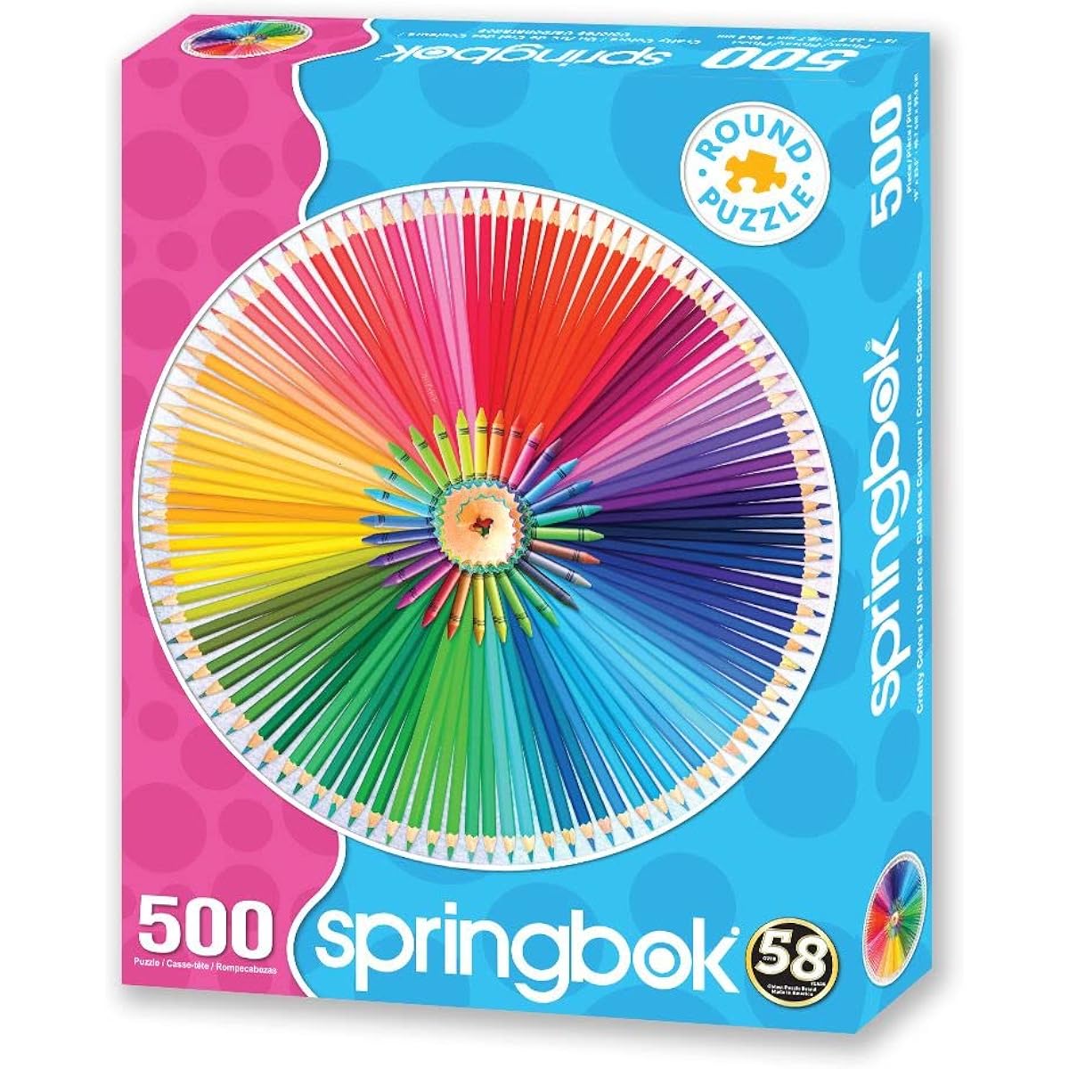 Springbok's 500 Piece Round Jigsaw Puzzle Craft Color Made in the USA