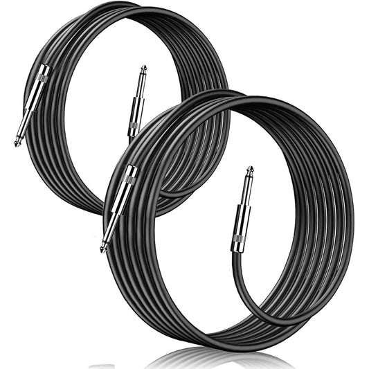 Wdpqyy 2 Pack 3' 1/4" TS Cable Professional Quarter Inch 1/4" to 1/4" TS Stereo Interconnect Cable