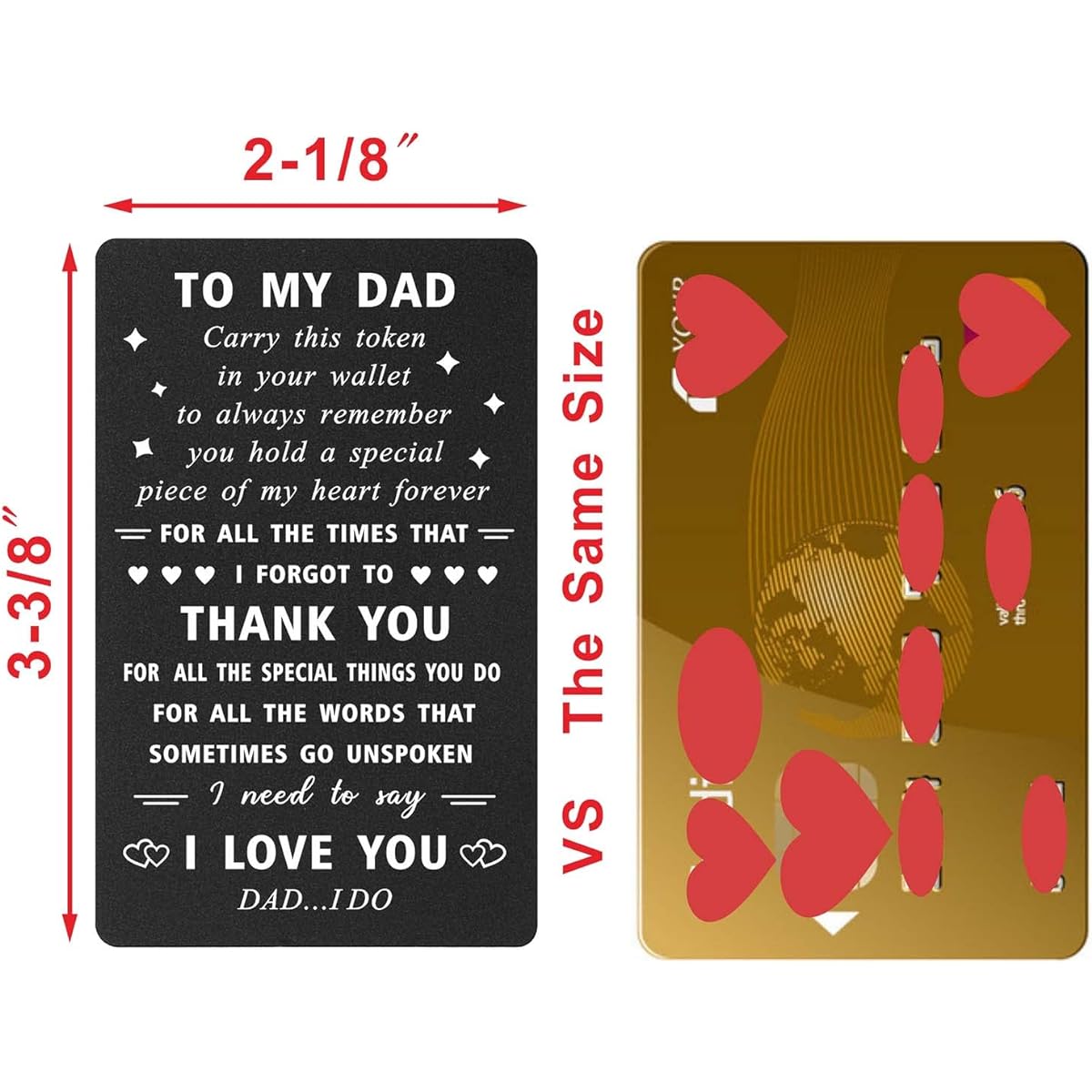 ENGZHI Dad Wallet Card Gift for Dad from Daughter's Son Thank You Father Father's Day Gift Valentine Christmas