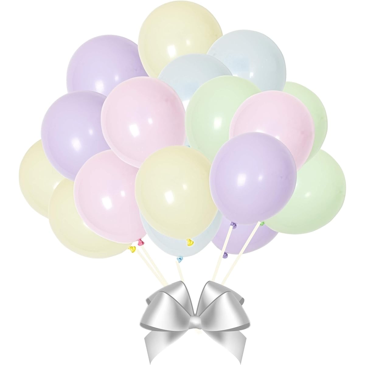 Sparkly Confetti Premium 105 Pack Pastel Pink Purple Yellow Green Blue Balloons Birthday Party Supplies for Unicorn Rainbow Mermaid Unicorn Donut Ice Cream Baby Shower Party