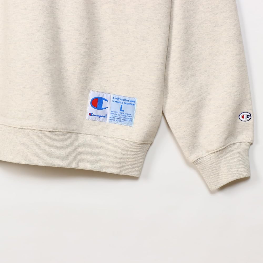 Champion C3-Z001 Men's Sweatshirt, Long Sleeve, Fleece, Script Logo, Crew Neck Sweatshirt, Action Style