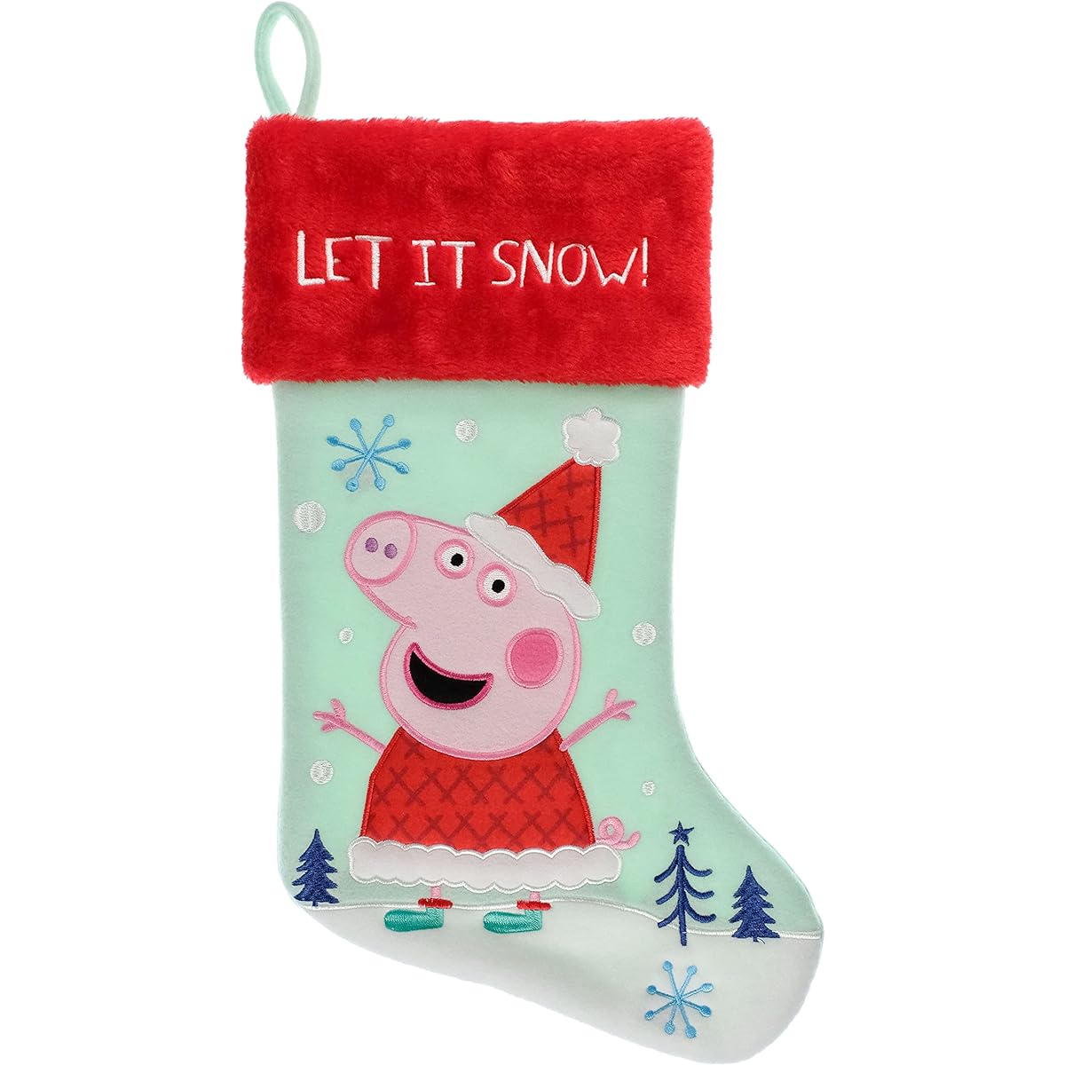Ruz Peppa Pig Christmas 20" Applique Stocking