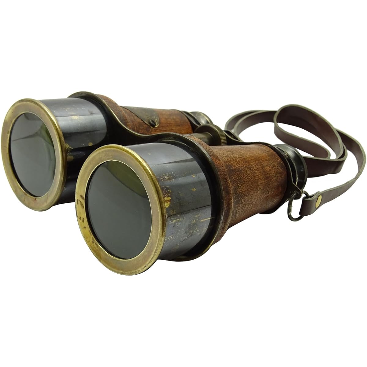 Camping Binocular Faux Leather Pirate Solid Spyglass Decorative Nautical Ornament Brown MFN81A
