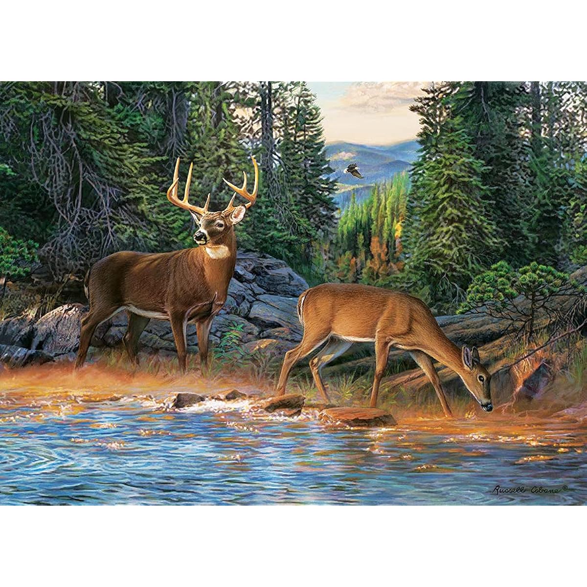 Cobble Hill 1000 Piece Puzzle River's Edge with Sample Poster