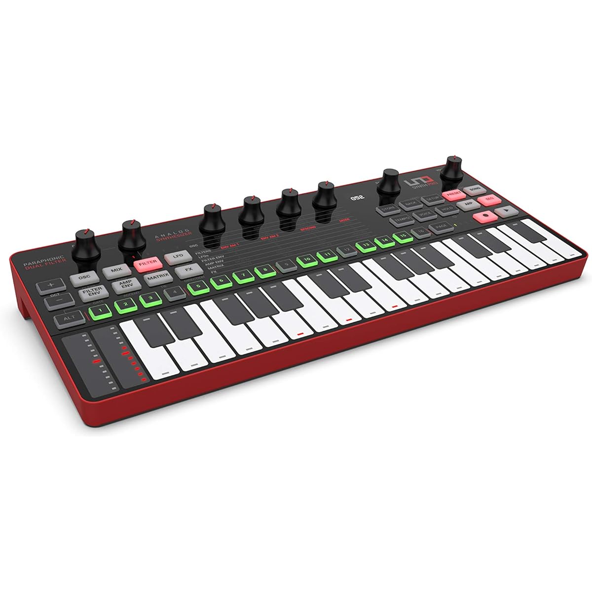 IK Multimedia UNO Synth Pro Desktop Analog Synthesizer 32 Keys Capacitive Keyboard Pitch Strip Modulation Strip Step Sequencer CV [Domestic Genuine Product]