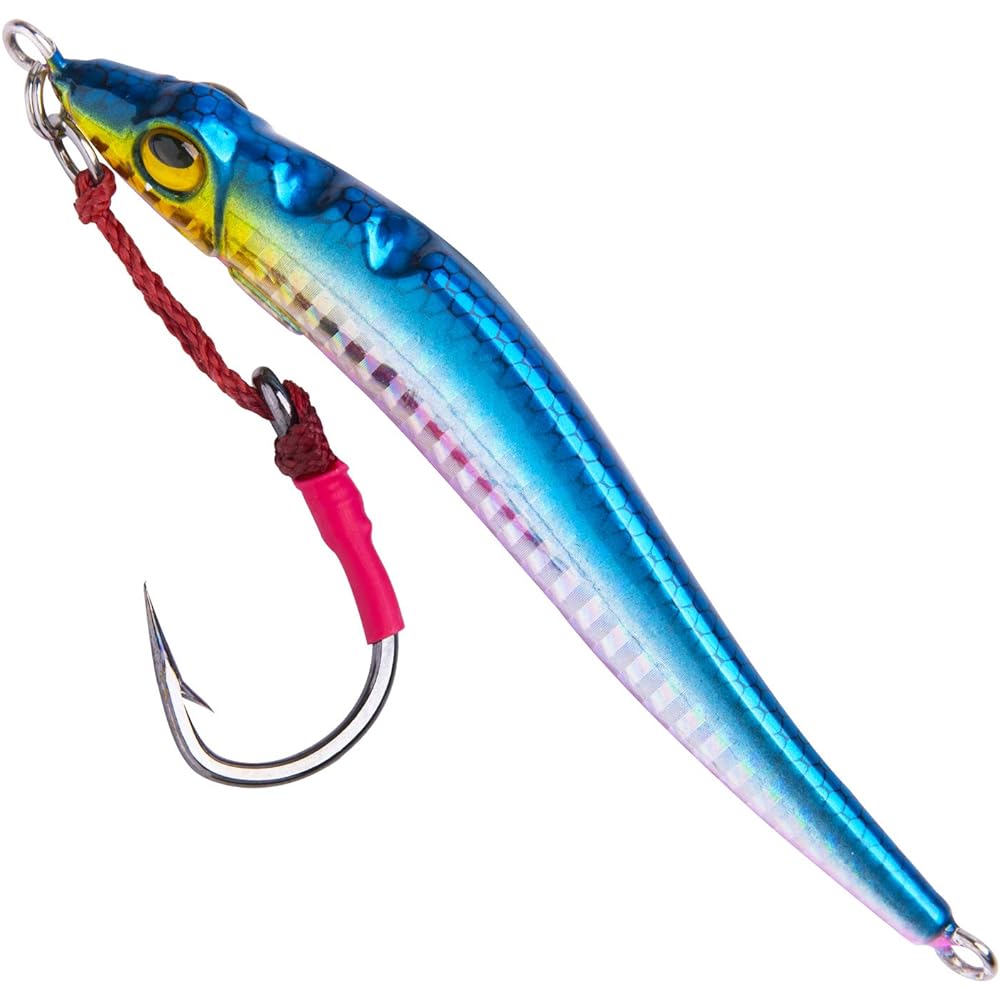 Goture Metal Jig Set with Rattle Jigging Jig Paravertical Lure Set Casting Fishing Boat Blue Fish Hairtail Smelt Seabass Boat Fishing 150g/100g Set of 3