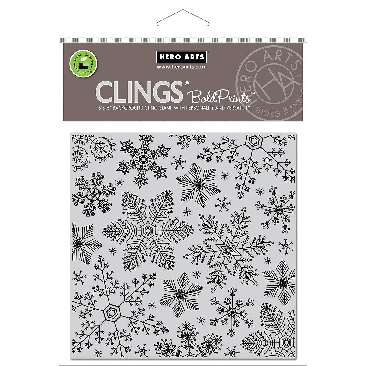Hero Arts Hand Drawn Snowflakes Bold Prints Cling Stamps