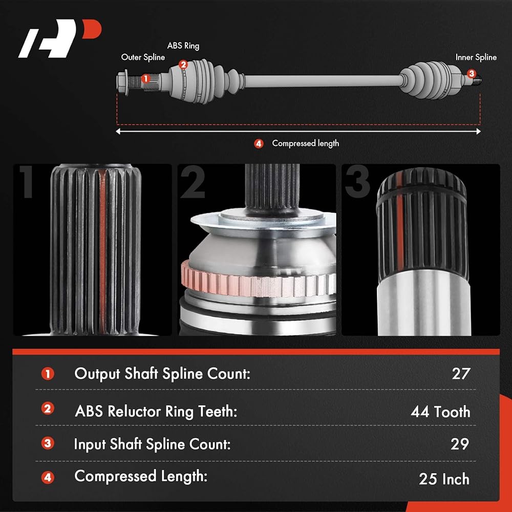 A-Premium CV Axle Shaft Assembly Compatible with Hyundai Tiburon 2003 2004 2005 V6 2.7L 6 Speed Manual Transmission Only Front Left Driver Side