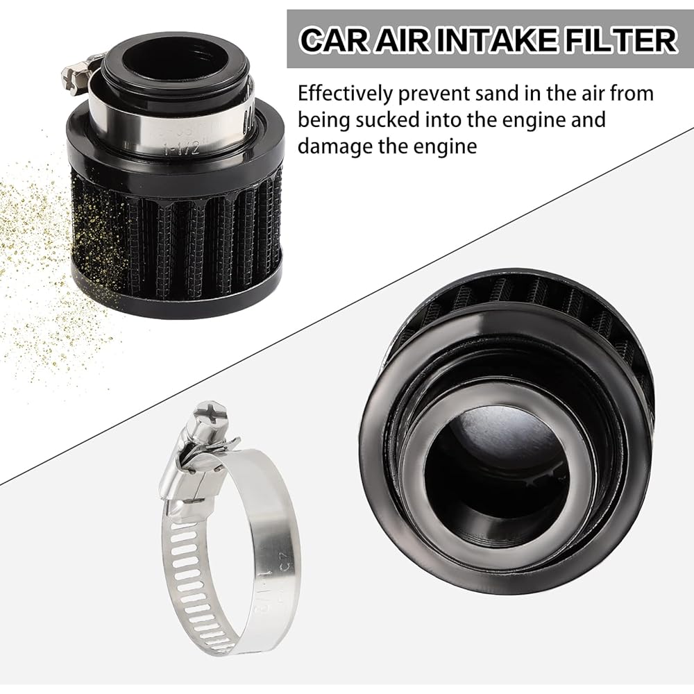 ESUMIC Universal Air Filter 25mm Motorcycle Air Filter Mini Cylindrical Air Intake Respirator Kit for Car Truck Motorcycle Increase Air Flow to Engine