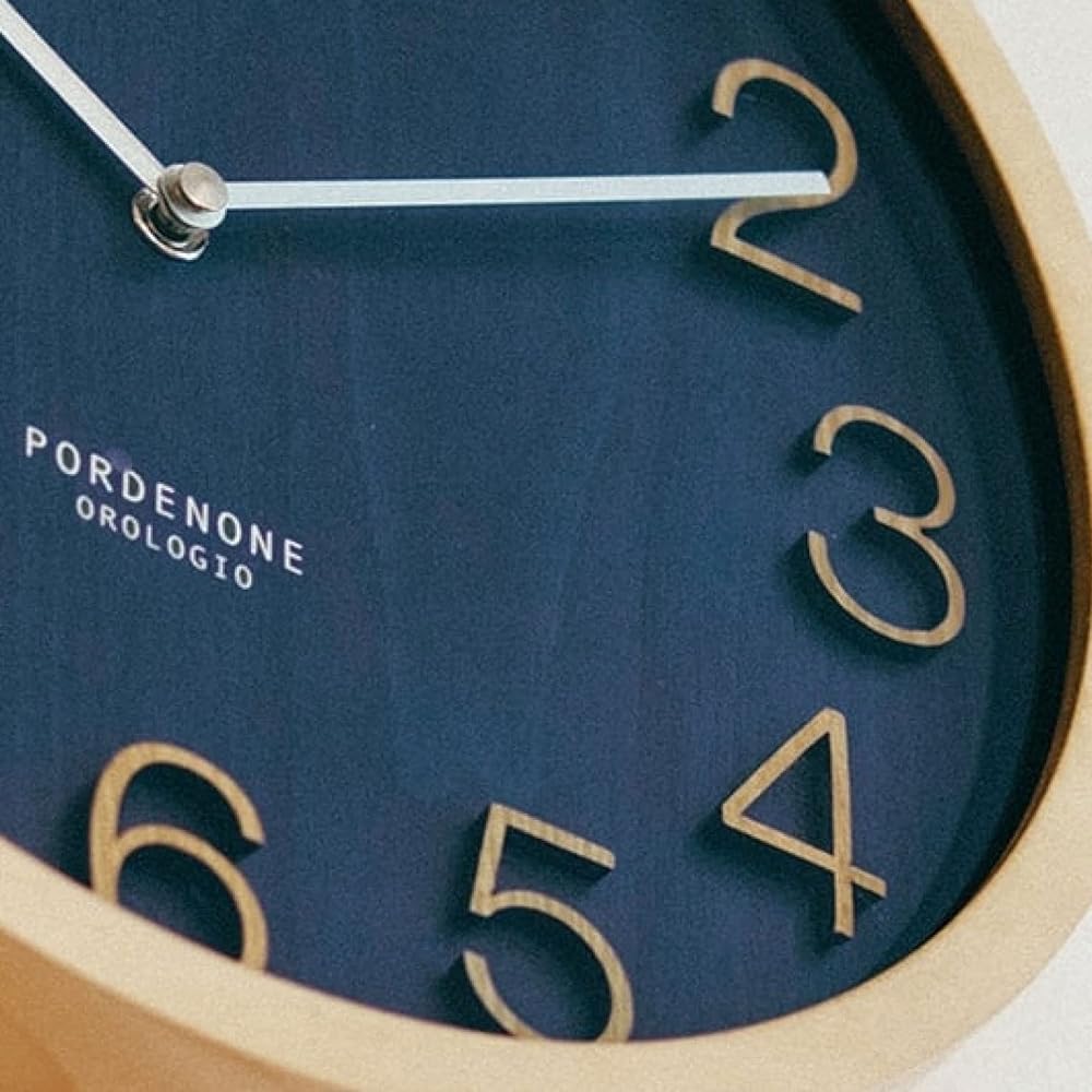 Interform Wall Clock Radio Clock Proc CL-2940NV Navy Wood Diameter 30cm