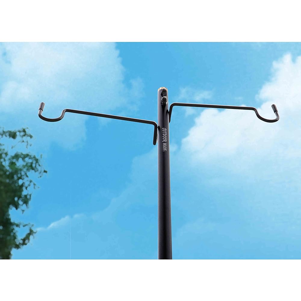 OUTDOOR MAN LANTERN STAND KOGR-005B │5 levels Height adjustable Load 1kg (2kg on both sides) Lantern stand Table stand High strength aluminum Compact Lightweight peg stand Drive-in type W hook