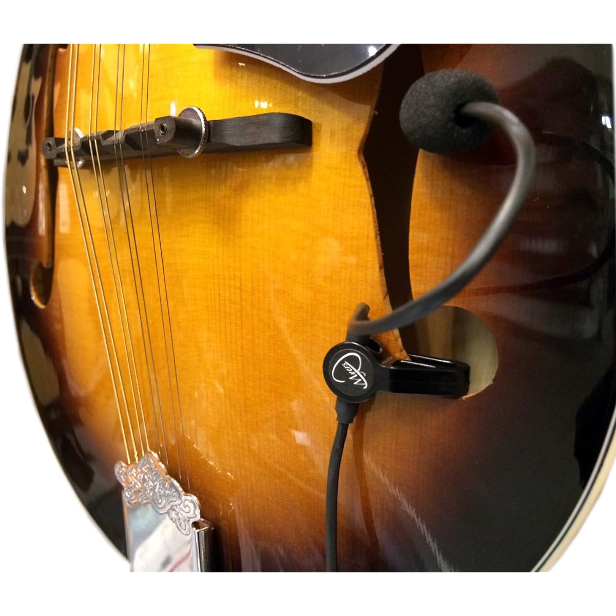 Flexible MICRO-Gooseneck FEATHER F-STYLE Mandolin PICKUP by Myers pickup