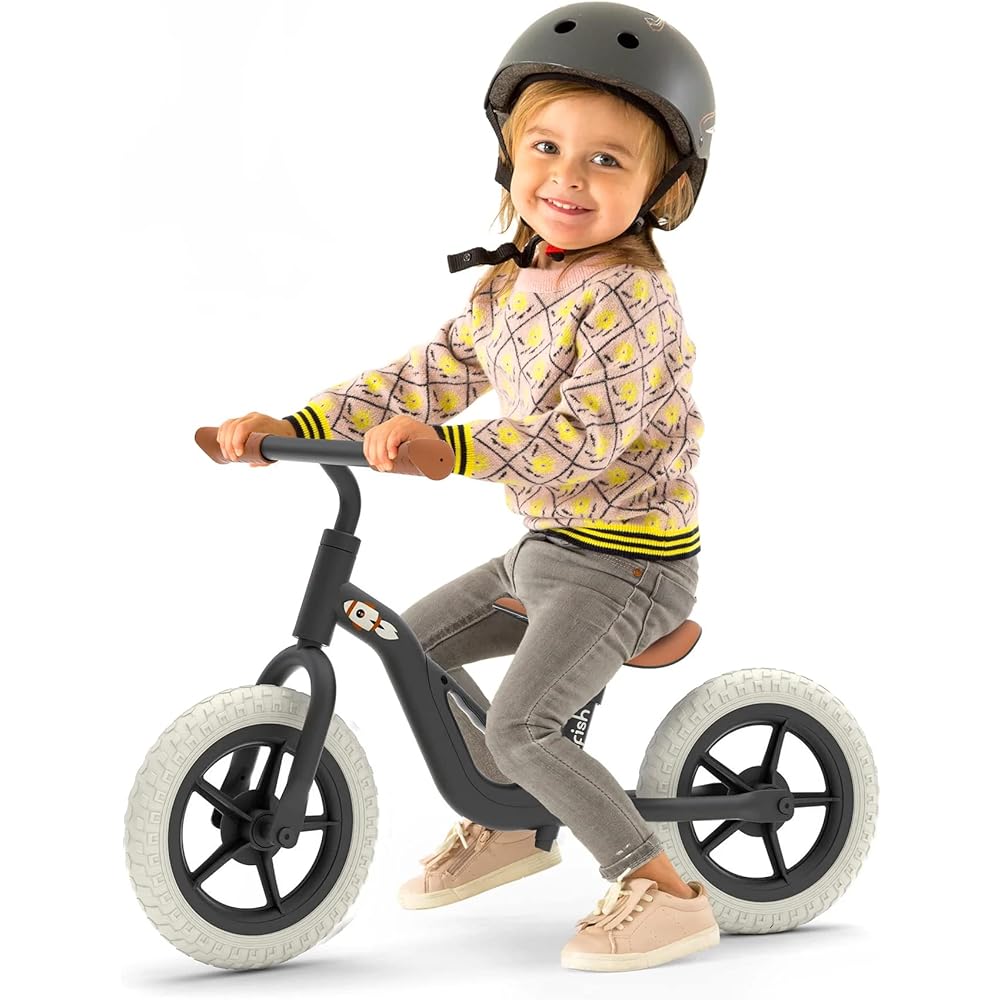 Chillafish Charlie 10" Training Bike with Carry Handle, Adjustable Specially Designed Seat and Handlebar, Puncture-Free 10" Tires, Lightweight Toddler Training Bike for 18-48 Months
