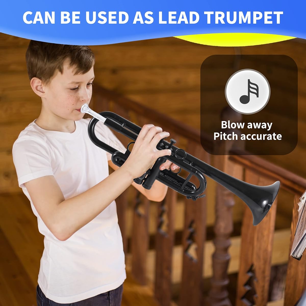 PAMPET Professional Plastic Trumpet C Trumpet (Black)