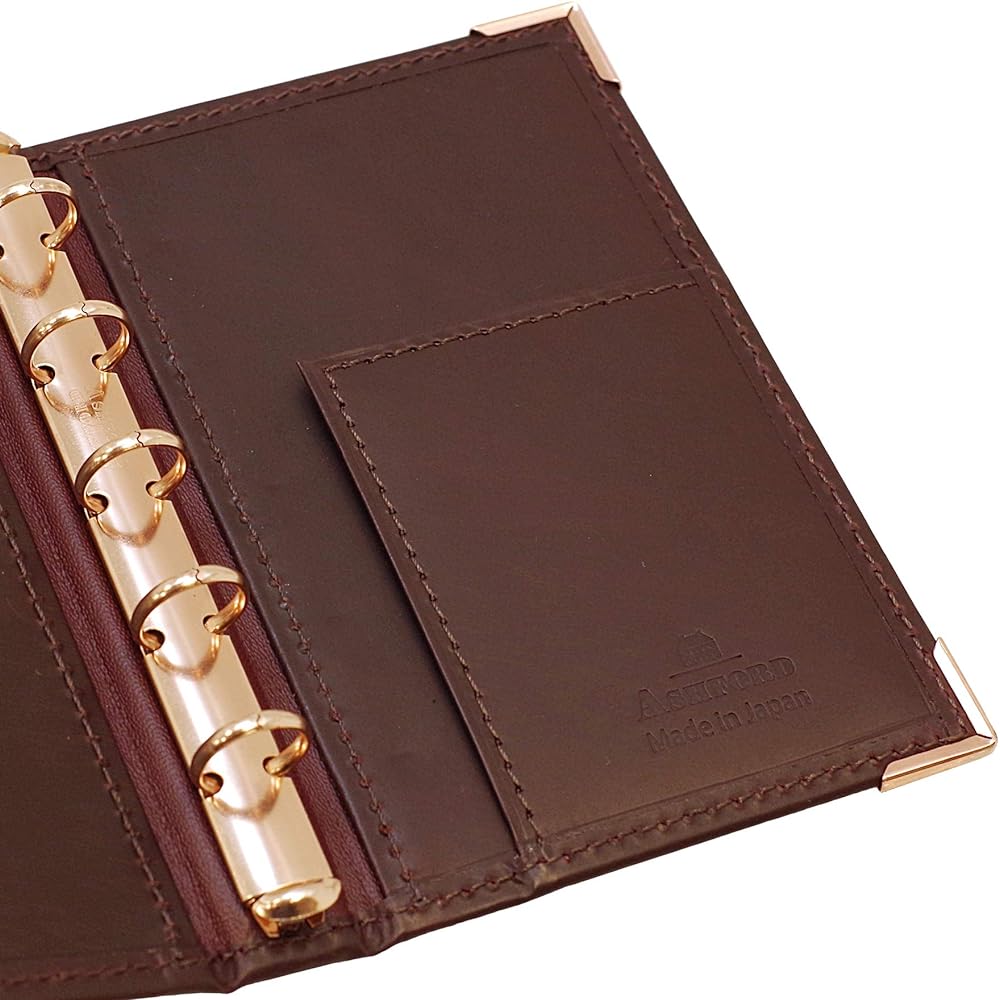 Mini 5 Hole Size Rectangle Alter Ring Diameter 11mm [Wine] System Notebook Binder 2094-